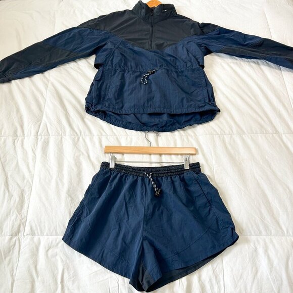 NWOT Lululemon Evergreen Anorak Jacket & Shorts Set Navy Blue Black Size 10/8 - Picture 2 of 11